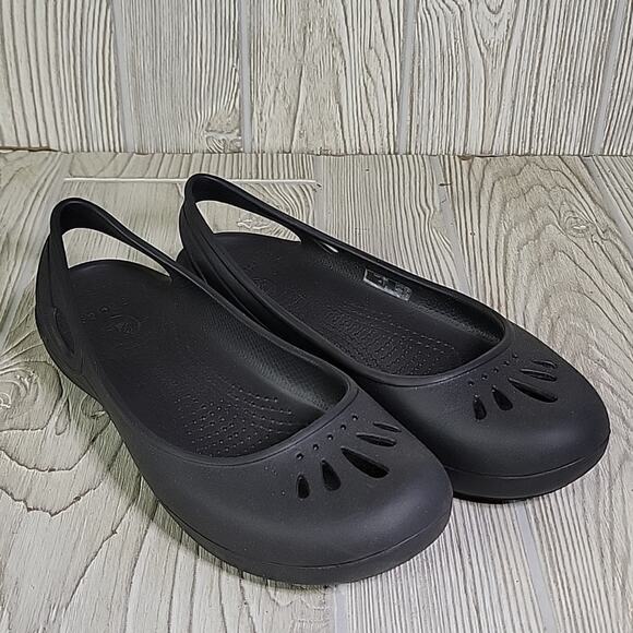 Crocs Kadee Black Slingback Flats Womens Size 6 - Picture 9 of 11